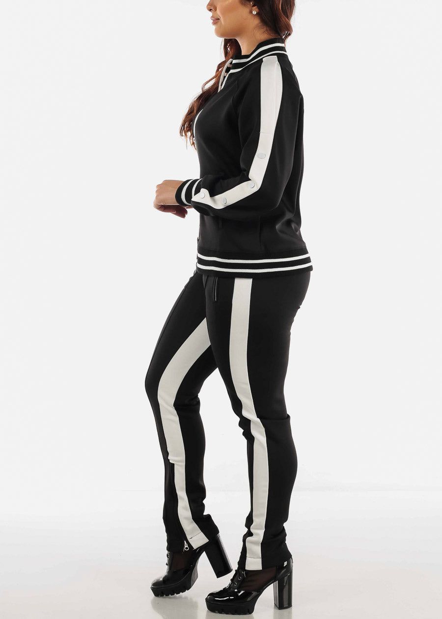 Black and White Tracksuit (2 PCE SET) sold by Moda product image thumbnail 3