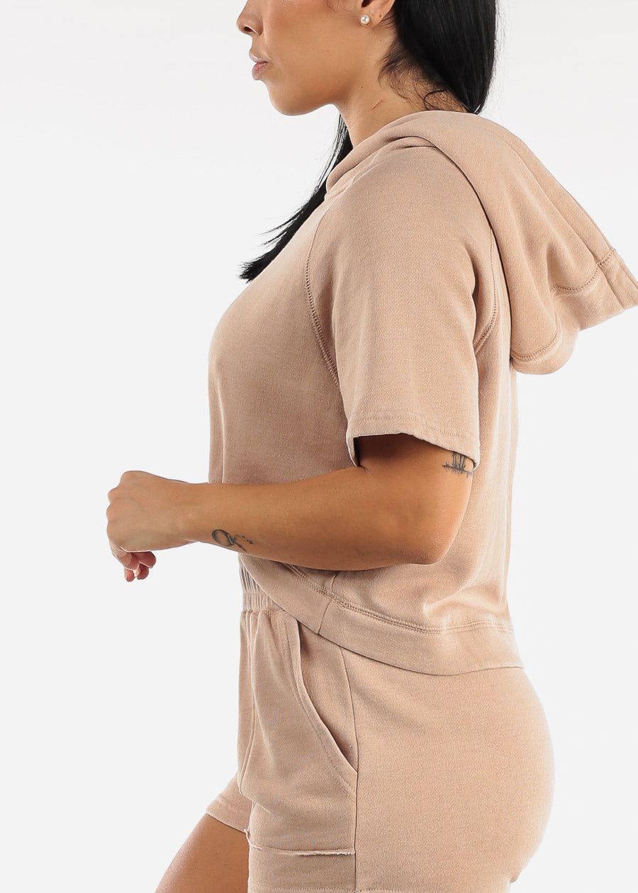MONO B Burnout Wash Cropped Cinch Pink Active Hoody sold by Moda product image thumbnail 3