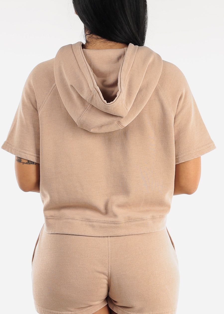 MONO B Burnout Wash Cropped Cinch Pink Active Hoody sold by Moda product image thumbnail 4