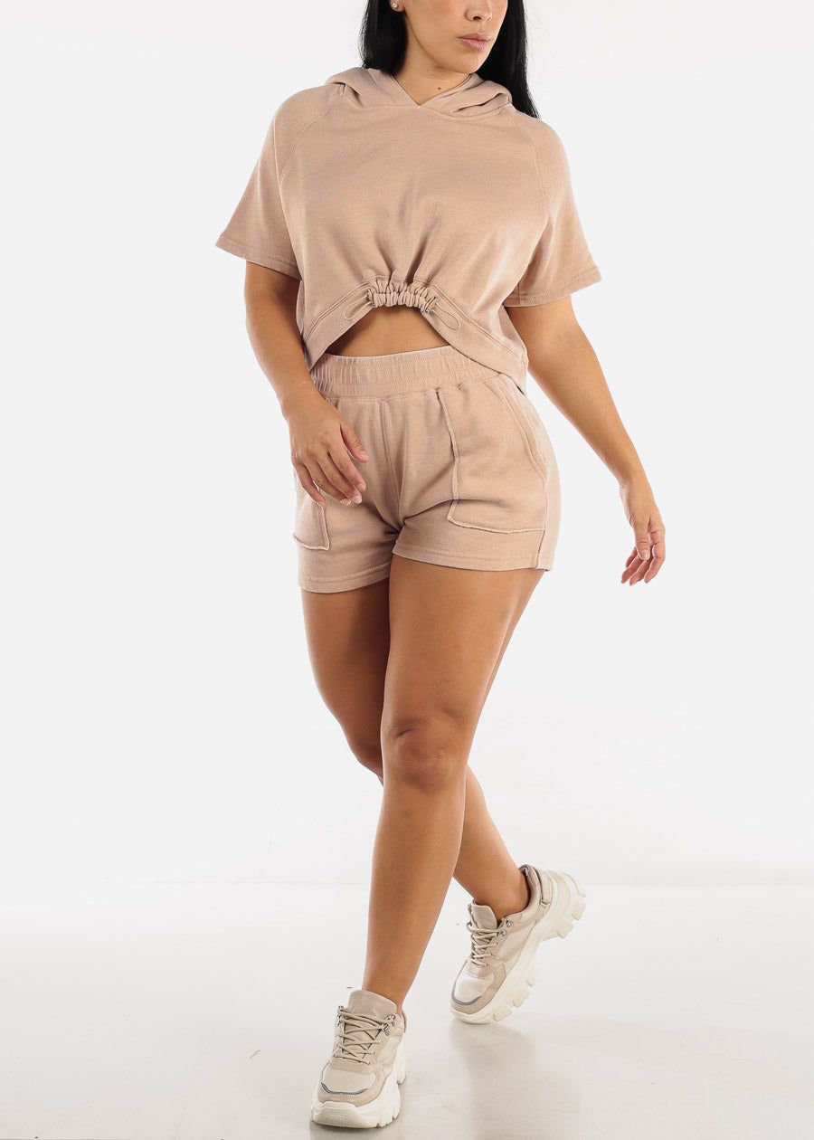 MONO B Burnout Wash Cropped Cinch Pink Active Hoody sold by Moda product image thumbnail 2