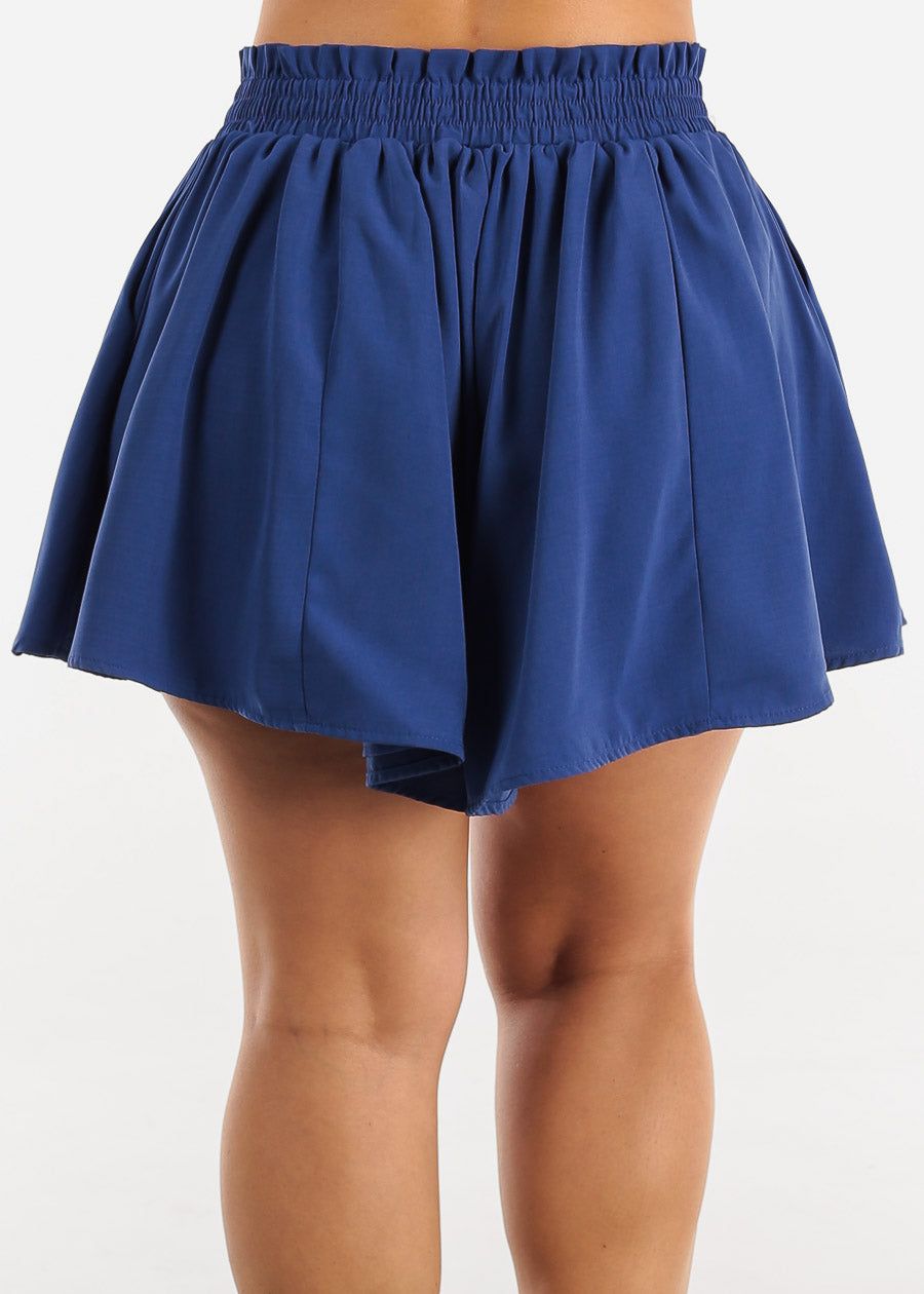 Royal Blue Flare Paperbag Waist Shorts sold by Moda product image thumbnail 4