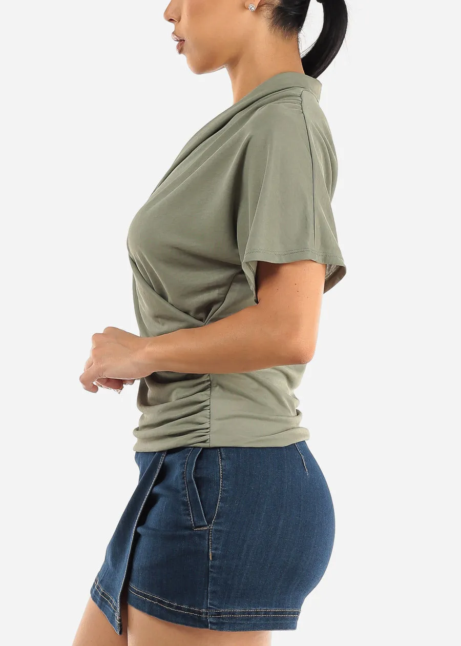 Short Dolman Sleeve Surplice Blouse Sage sold by Moda product image thumbnail 3