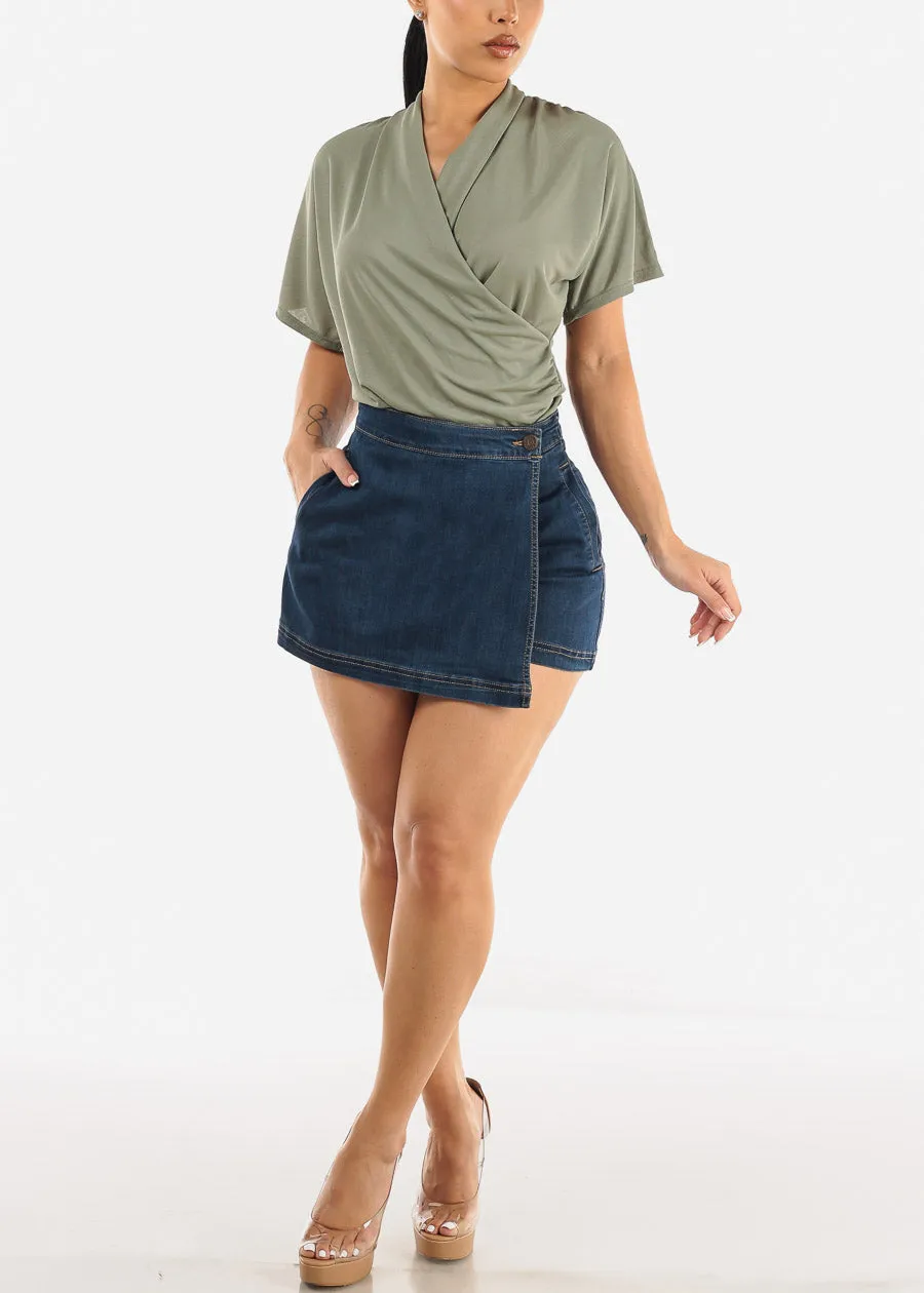 Short Dolman Sleeve Surplice Blouse Sage sold by Moda product image thumbnail 2