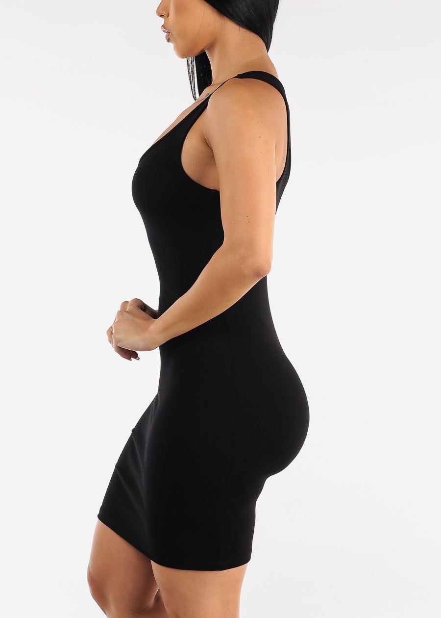 Black Sleeveless Racerback Bodycon Mini Dress sold by Moda product image thumbnail 3