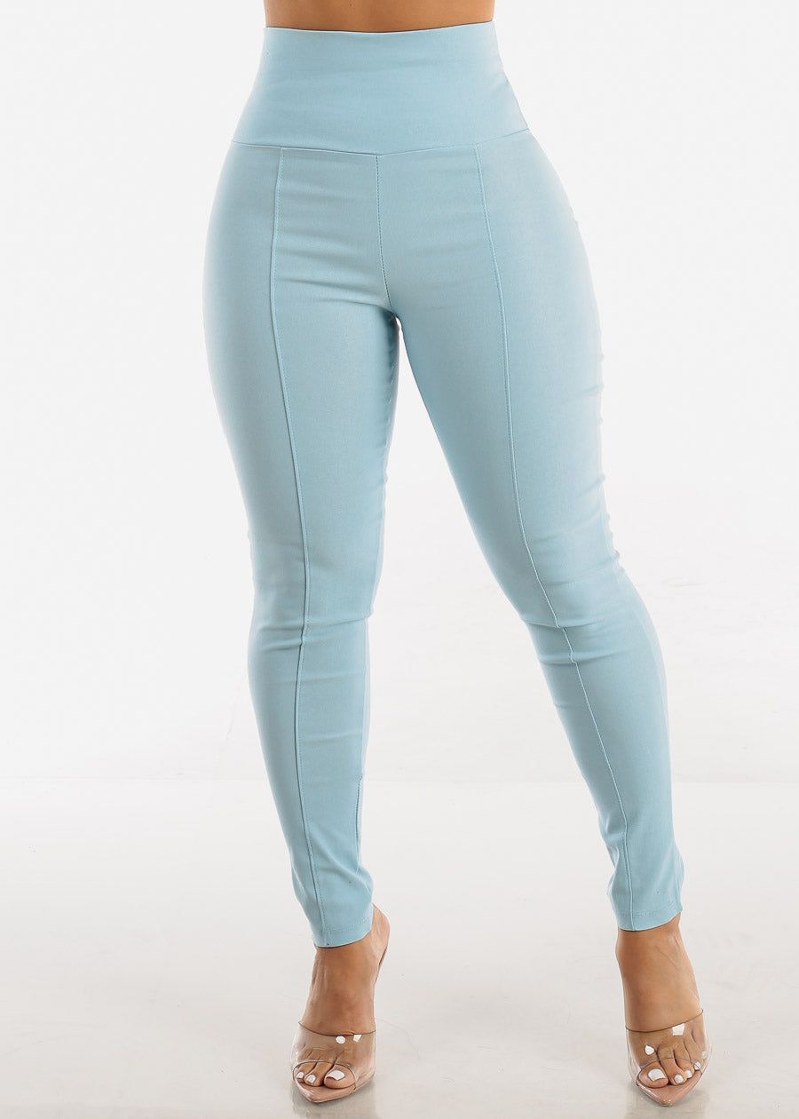 Super High Waisted Light Blue Skinny Pants sold by Moda