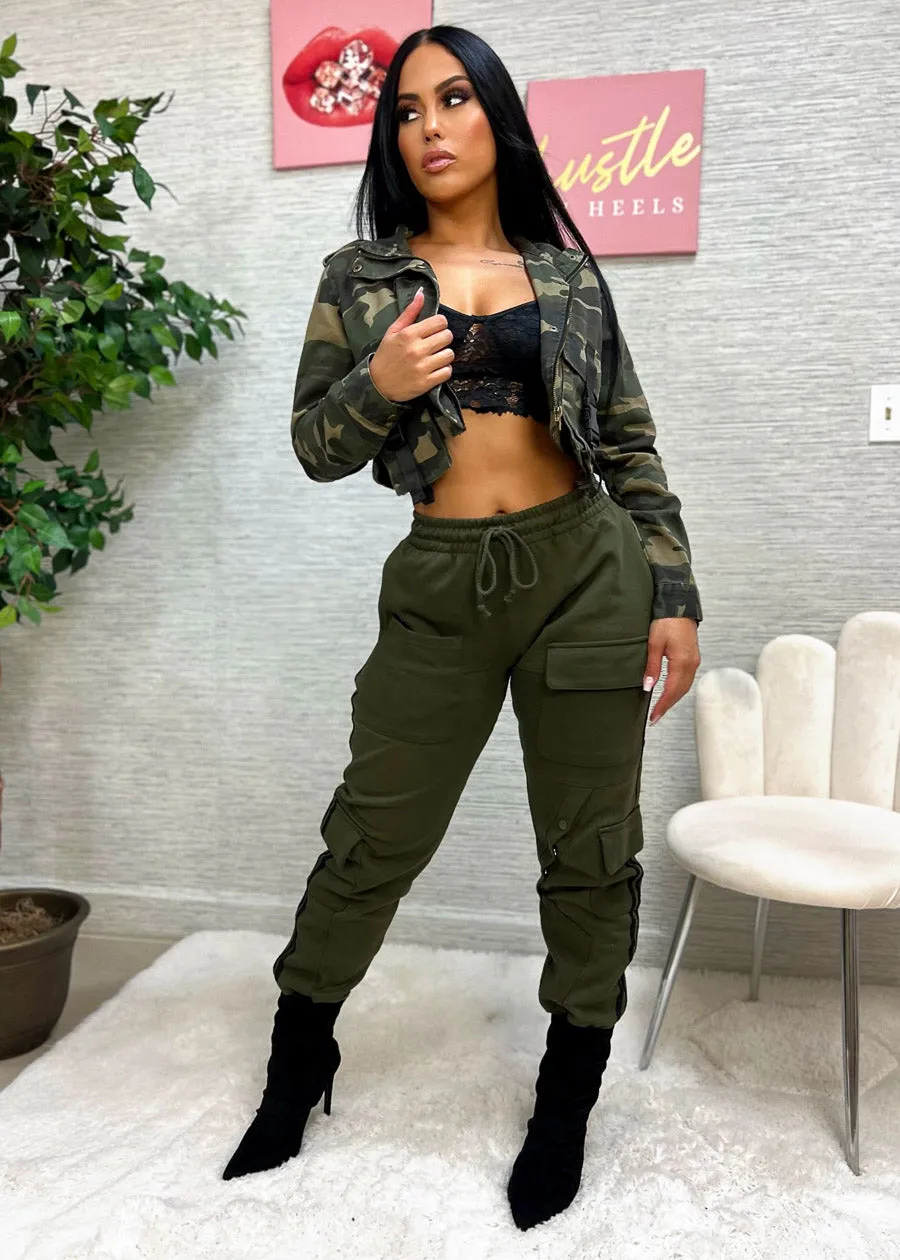 Cropped Camouflage Cargo Jacket sold by Moda product image thumbnail 3