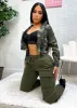 Cropped Camouflage Cargo Jacket sold by Moda