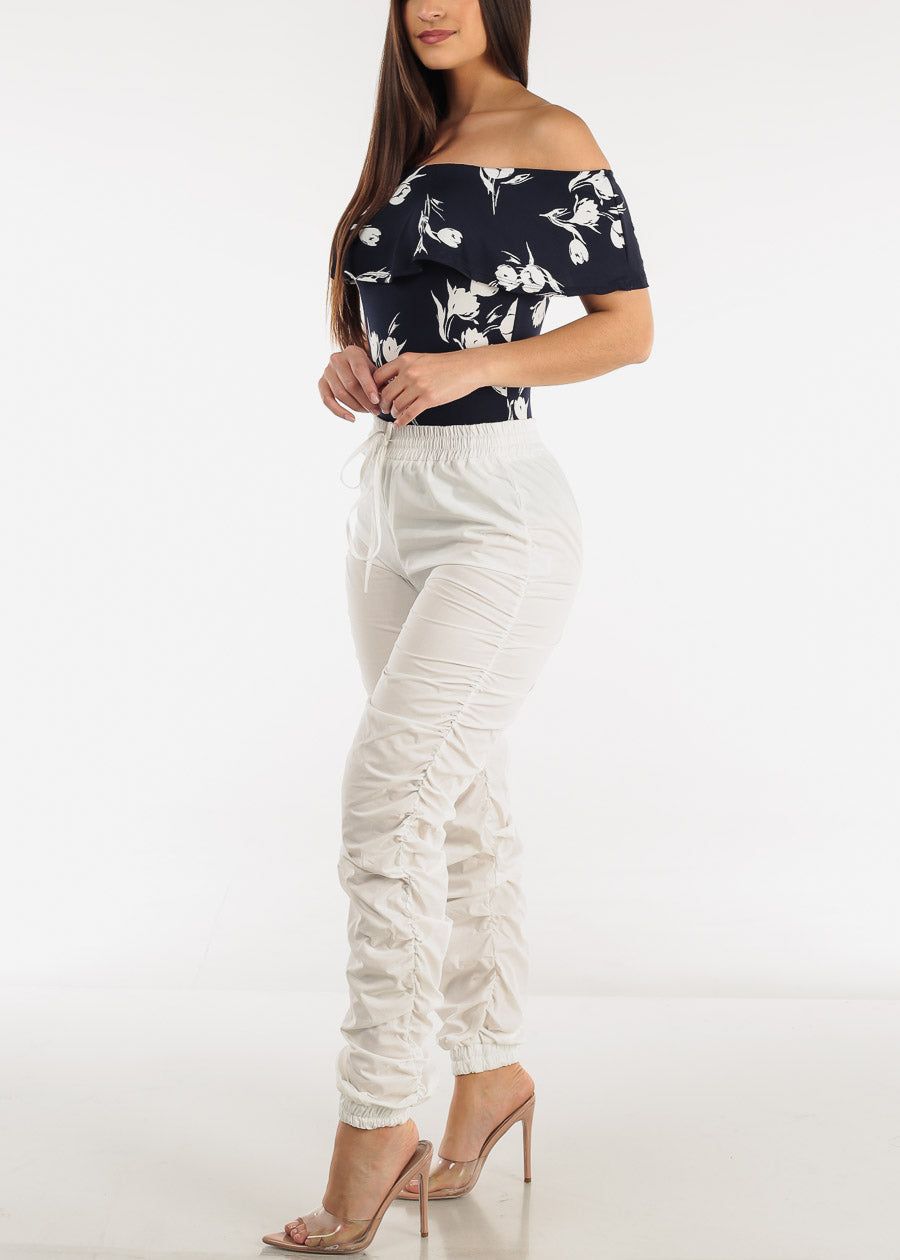 Drawstring Waist Ruched Jogger Pants Off White sold by Moda product image thumbnail 2