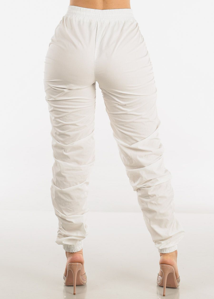 Drawstring Waist Ruched Jogger Pants Off White sold by Moda product image thumbnail 4