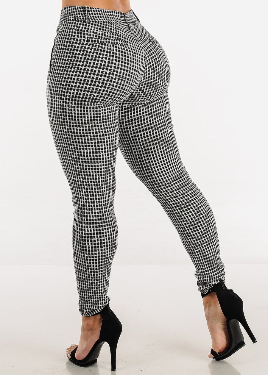 High Waisted Printed Skinny Pants B&W sold by Moda product image thumbnail 4