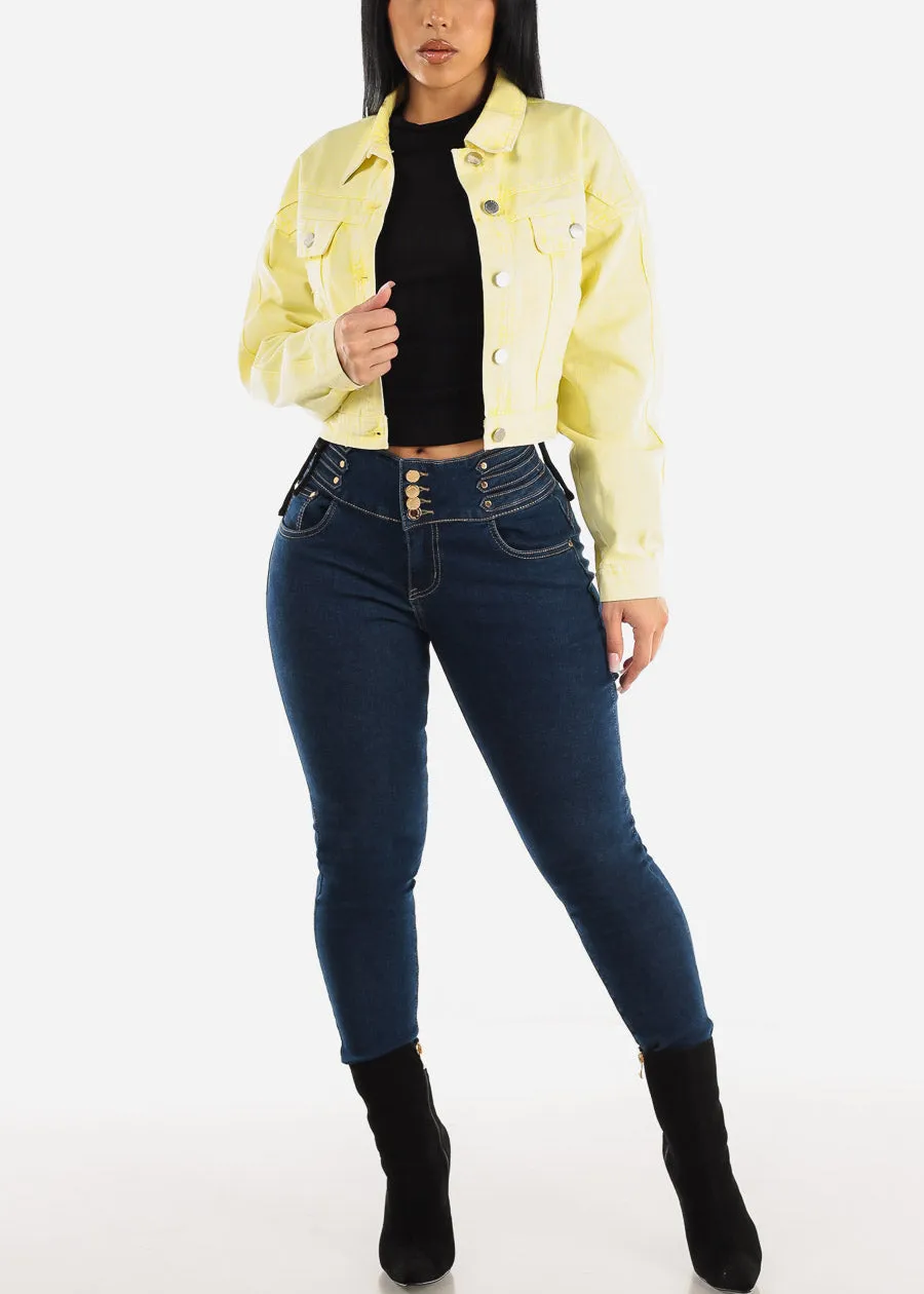 Super High Waisted Butt Lifting Skinny Jeans Dark Blue sold by Moda product image thumbnail 2