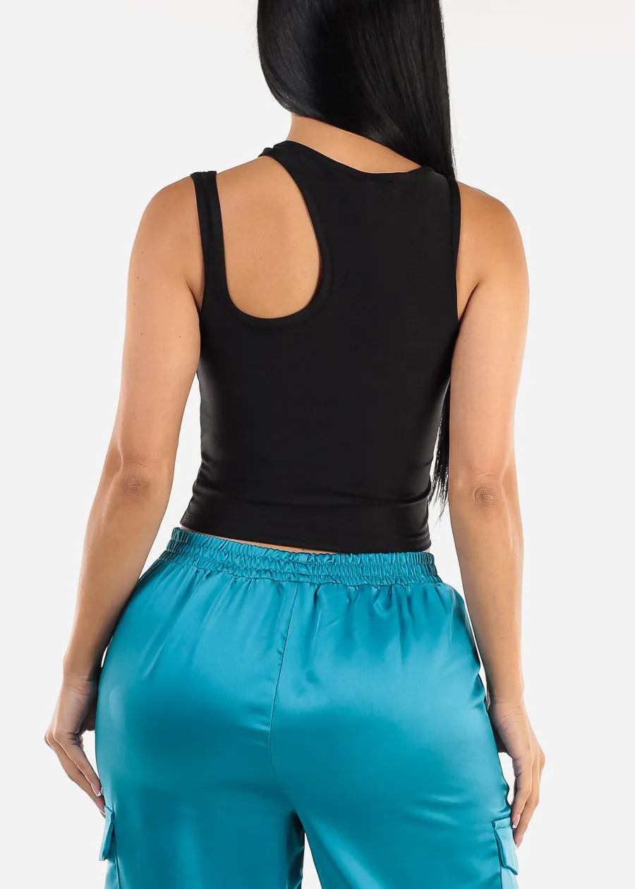 Sleeveless Black Cut Out Fitted Top sold by Moda product image thumbnail 4