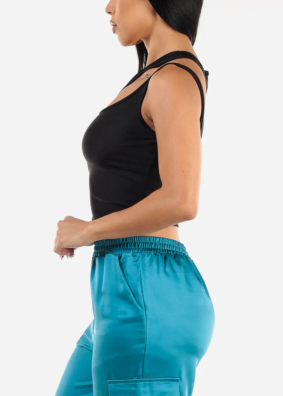 Sleeveless Black Cut Out Fitted Top sold by Moda product image thumbnail 3