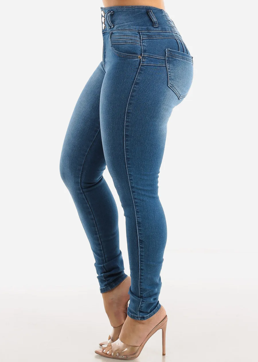 Butt Lift High Waisted Med Blue Skinny Jeans sold by Moda product image thumbnail 5