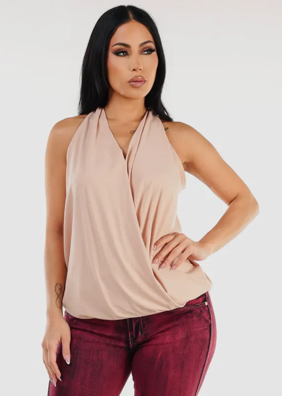 Surplice Halter Tunic Top Dusty Pink sold by Moda