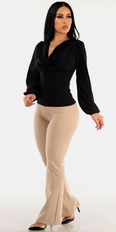 Beige Butt Lift Bootcut Set sold by Moda