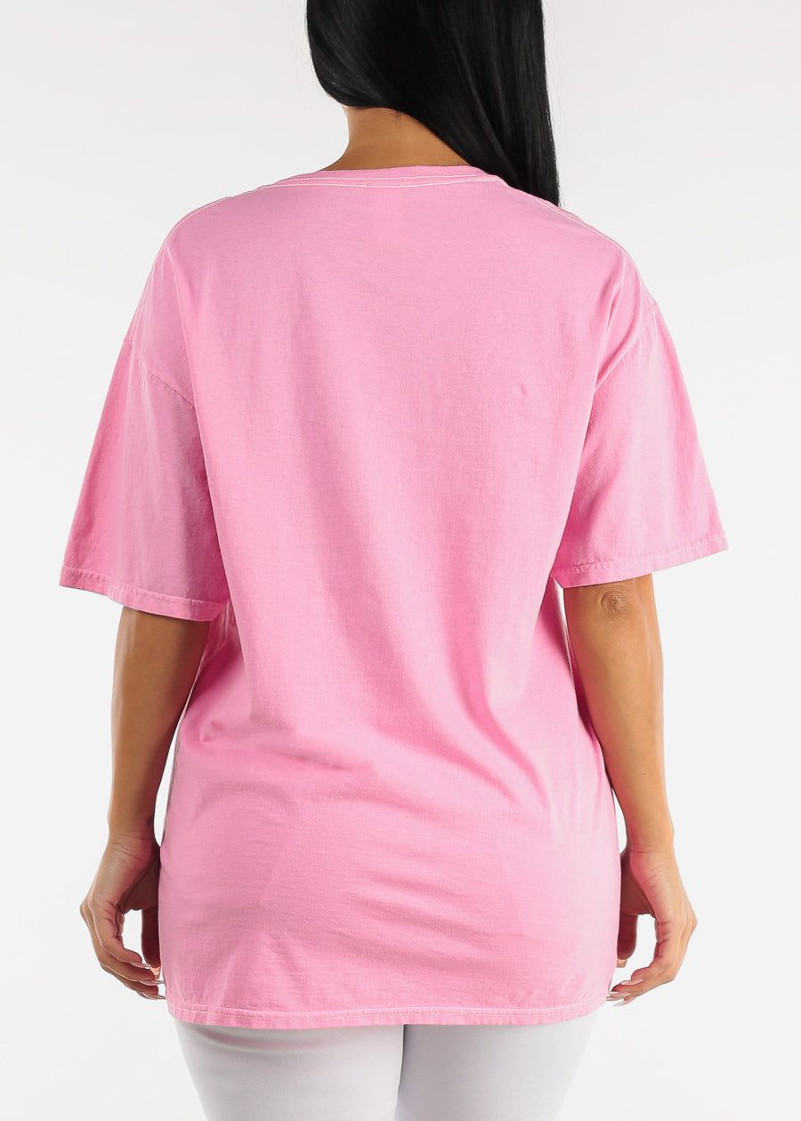 Short Sleeve Pink Sunshine Oversized Graphic Tee sold by Moda product image thumbnail 4