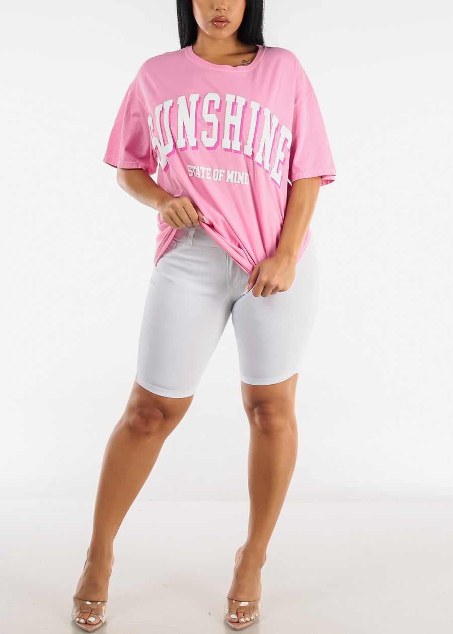 Short Sleeve Pink Sunshine Oversized Graphic Tee sold by Moda product image thumbnail 2