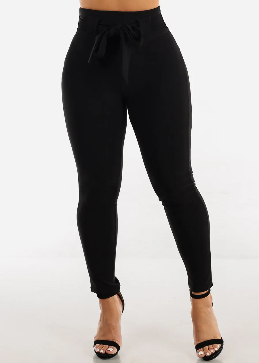 Super High Waisted Black Butt Lifting Skinny Pants w Belt sold by Moda product image thumbnail 3