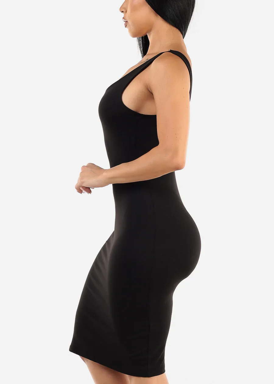 Scoop Neck Black Bodycon Midi Dress sold by Moda product image thumbnail 3