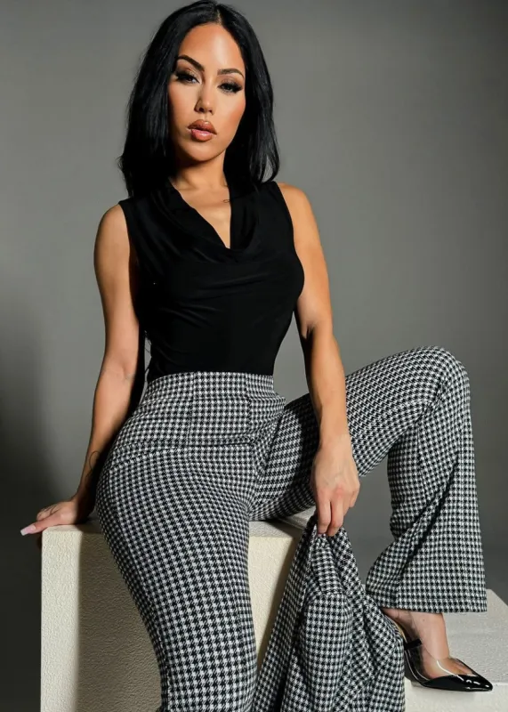 Sleeveless Cowl Neck Black Blouse sold by Moda