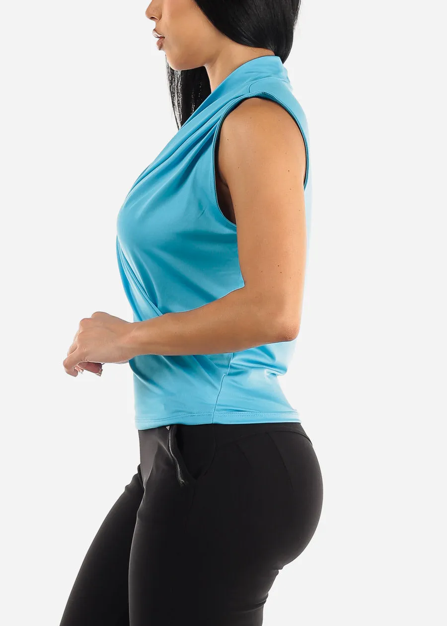 Sleeveless Surplice Top Light Blue sold by Moda product image thumbnail 3