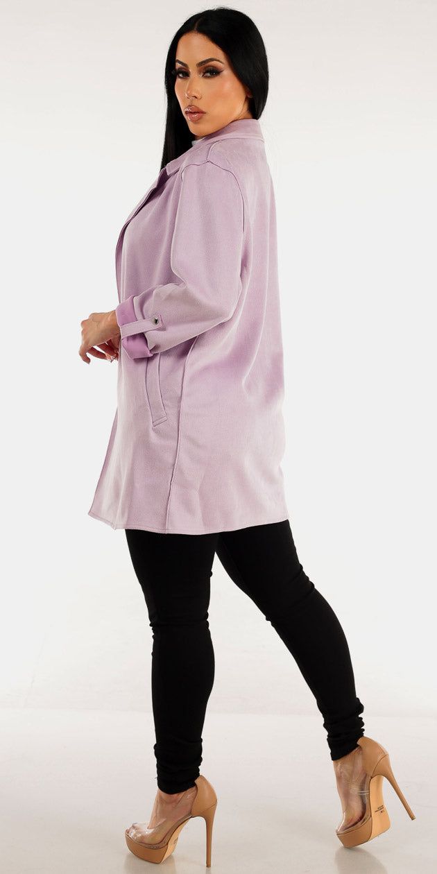 Lavender Coat & Black Denim Set sold by Moda product image thumbnail 2