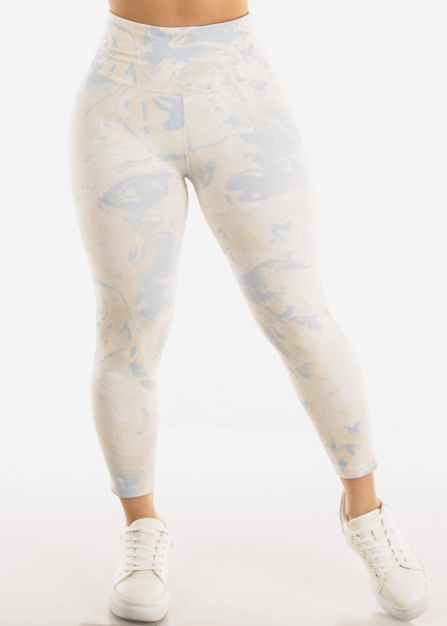 High Waisted Printed Activewear Leggings Butter sold by Moda