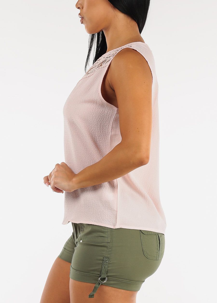 Sleeveless Crochet Neckline Blouse Blush sold by Moda product image thumbnail 3