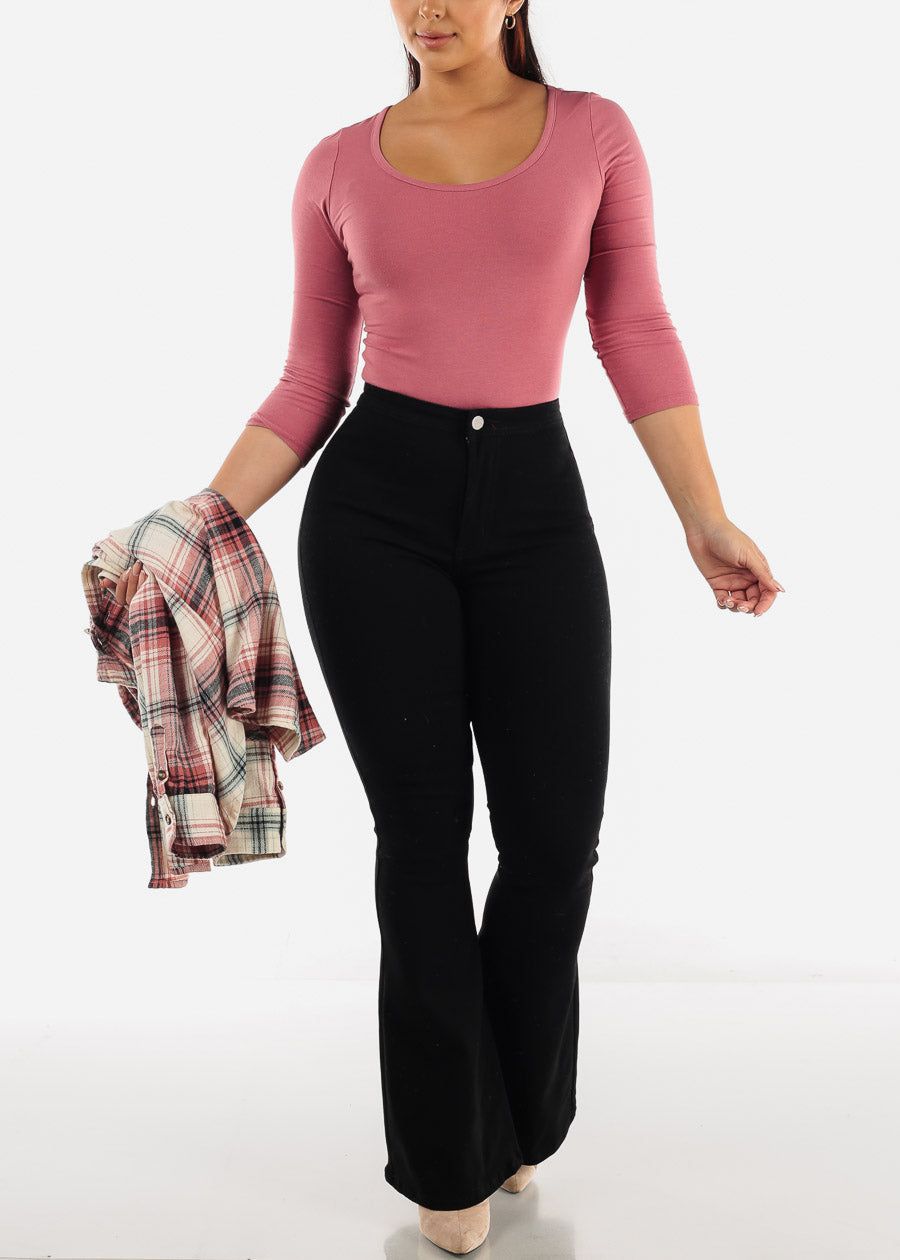 Scoop Neck Mauve Thong Bodysuit sold by Moda product image thumbnail 2