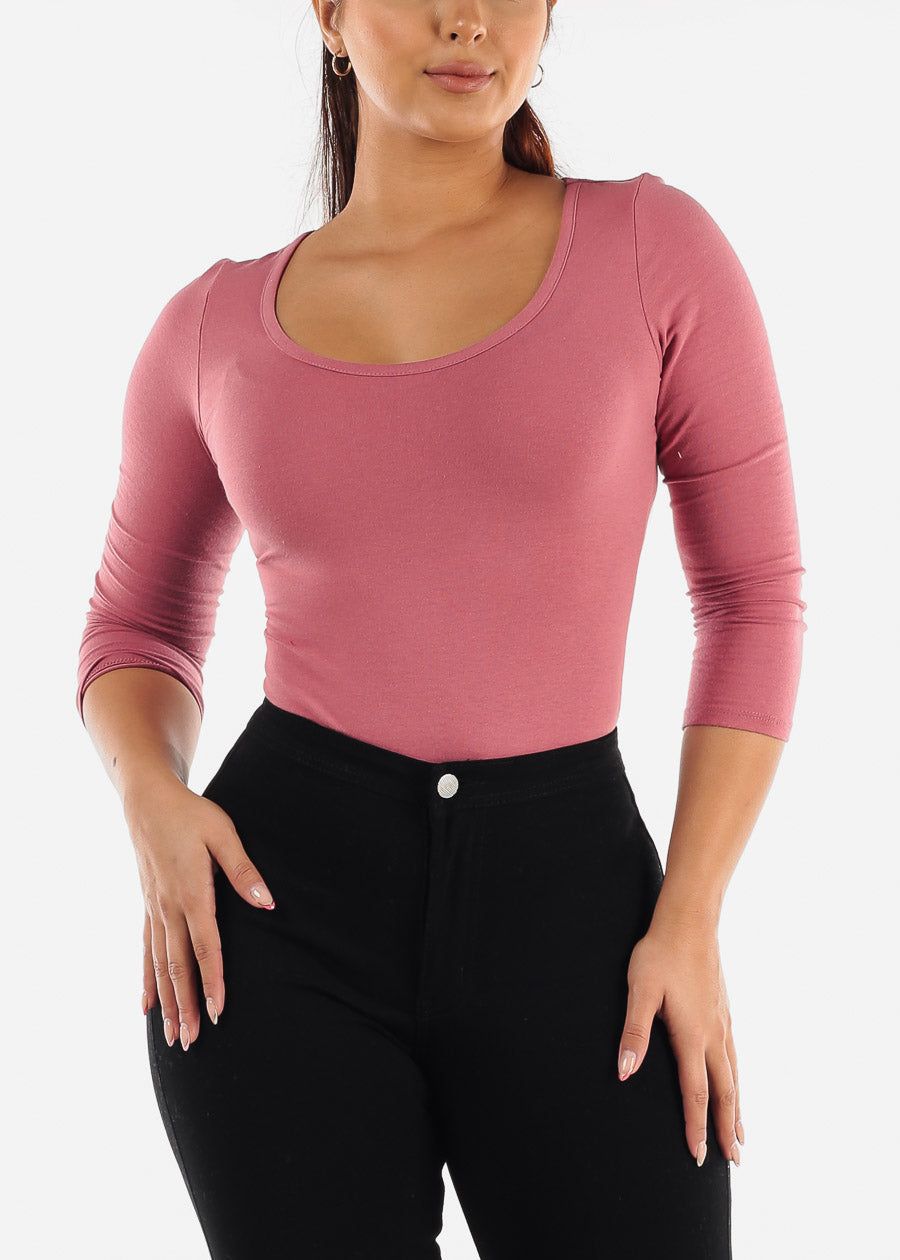 Scoop Neck Mauve Thong Bodysuit sold by Moda product image thumbnail 5