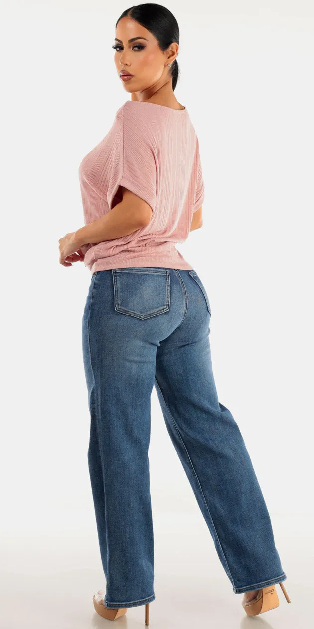 Pink Cuffed Straight Denim Combo sold by Moda product image thumbnail 2