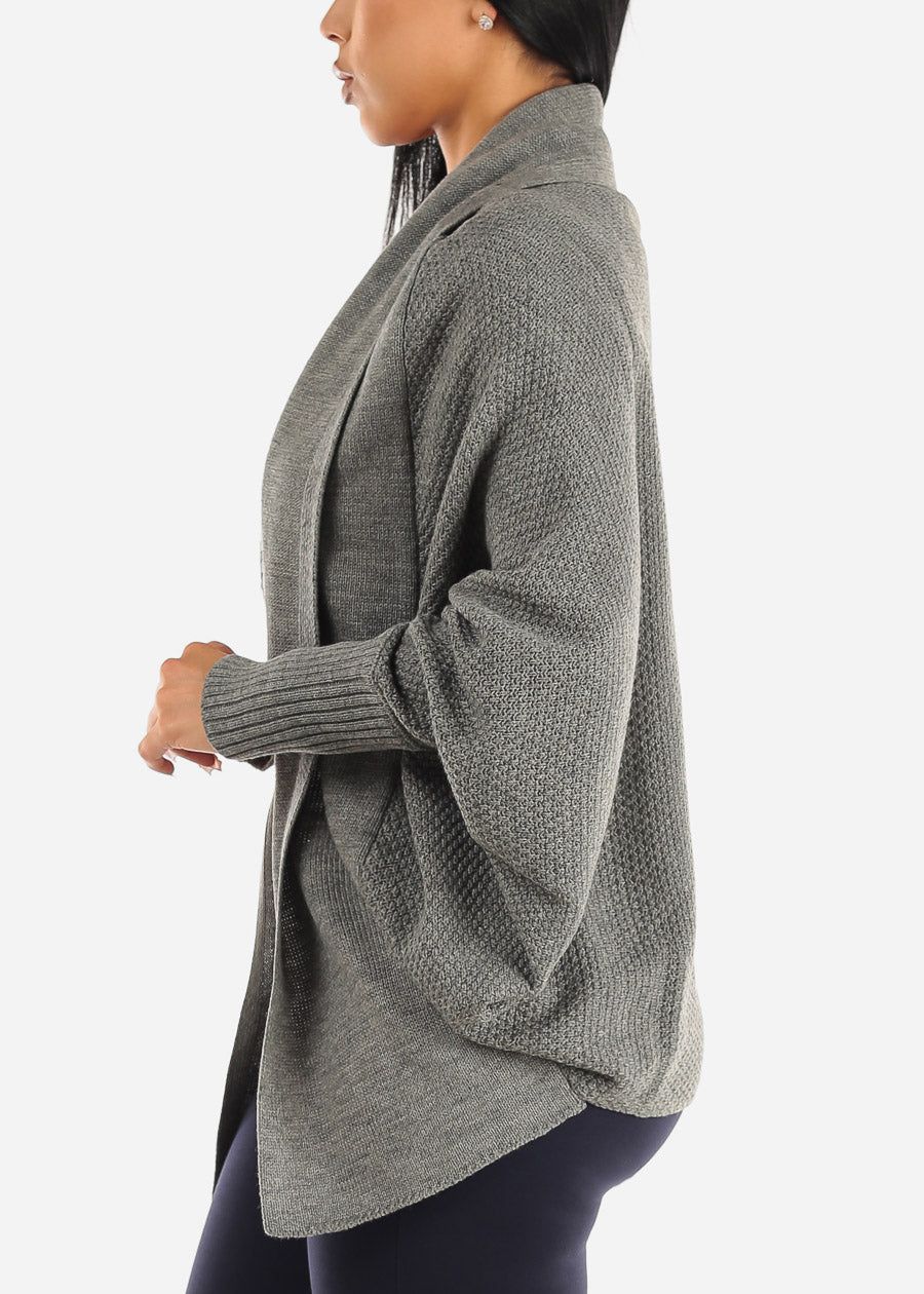 Long Dolman Sleeve Knit Cardigan Grey sold by Moda product image thumbnail 3