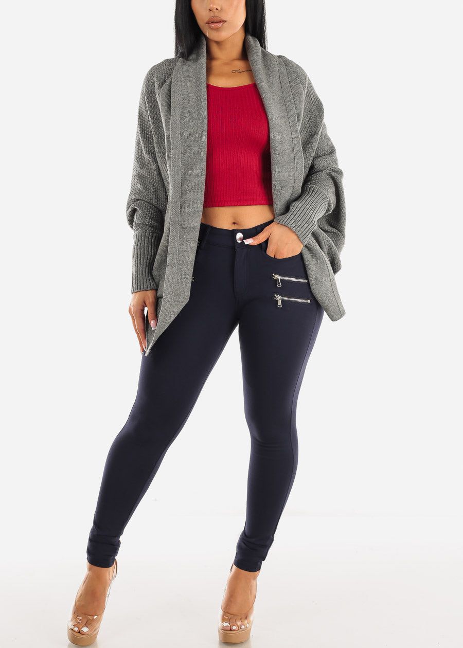 Long Dolman Sleeve Knit Cardigan Grey sold by Moda product image thumbnail 2