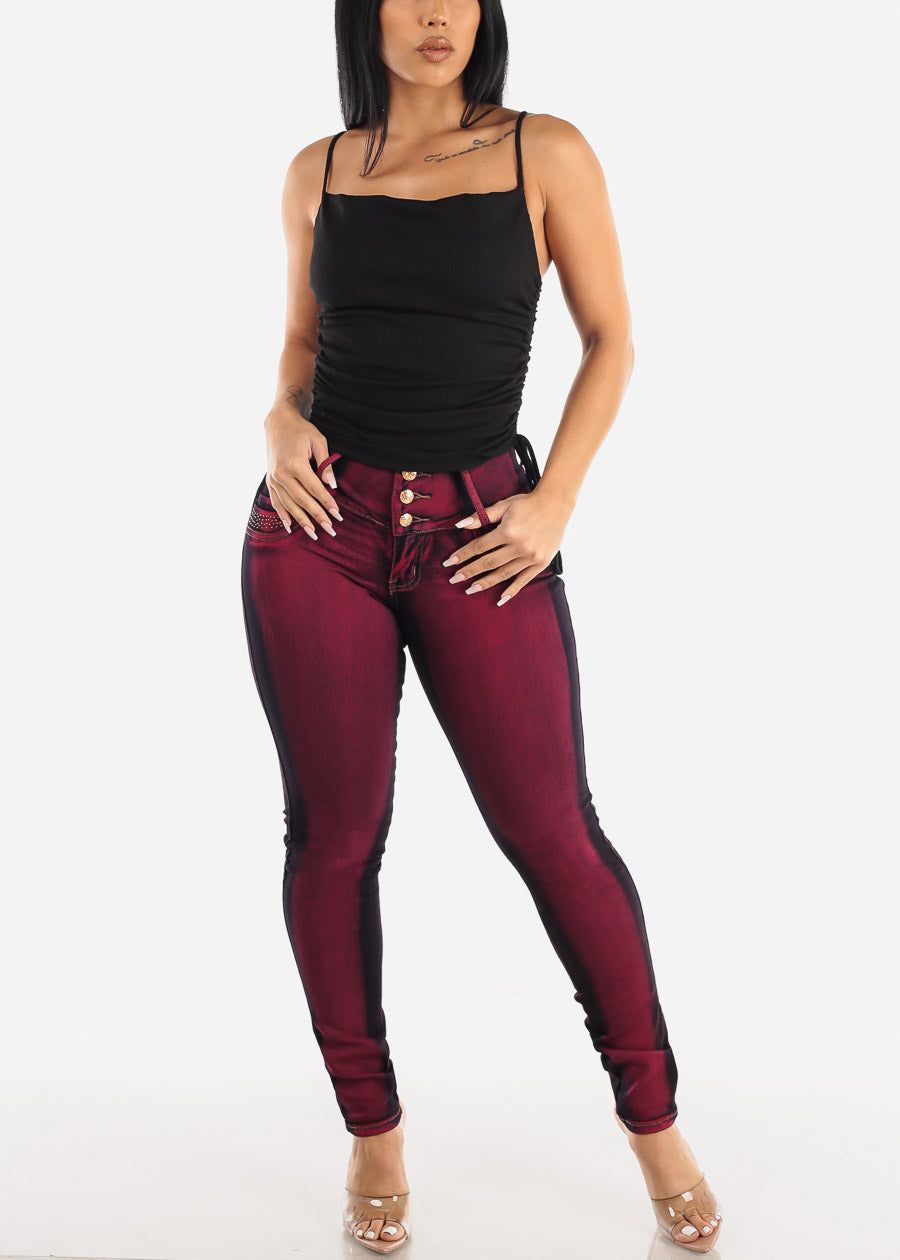 MX JEANS Levantacola Mid Rise Skinny Jeans w Rhinestones sold by Moda product image thumbnail 2