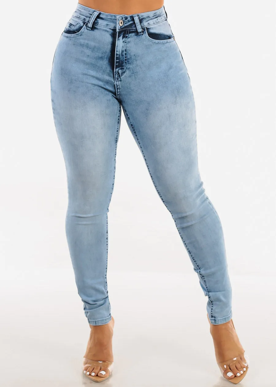 Butt Lift High Waist Acid Wash Skinny Jeans sold by Moda product image thumbnail 4