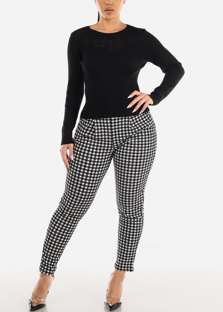 Black Long Sleeve Rib Knit Sweater sold by Moda product image thumbnail 2