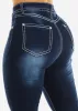 High Waisted Butt Lifting Bootcut Jeans Dark Blue sold by Moda