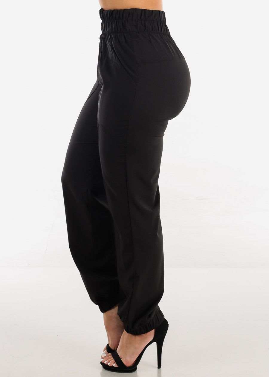 Black Ultra High Waist Windbreaker Joggers sold by Moda product image thumbnail 3