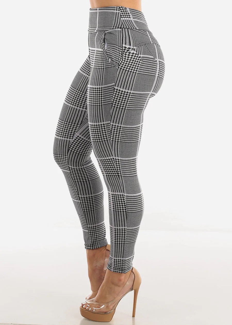 High Rise Butt Lift Plaid Skinny Pants Lilac sold by Moda product image thumbnail 5