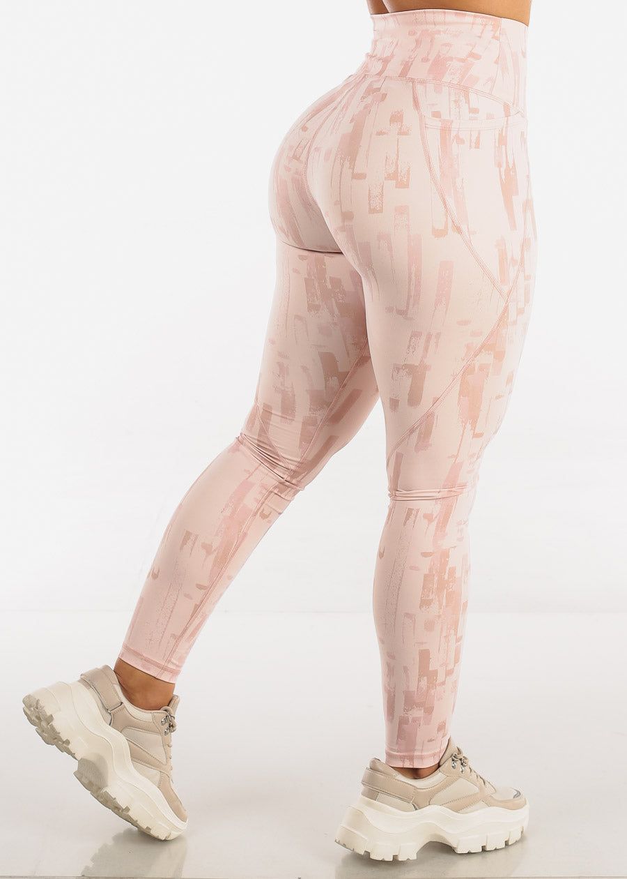 MONO B Activewear High Waisted Leggings Pink Printed sold by Moda product image thumbnail 4