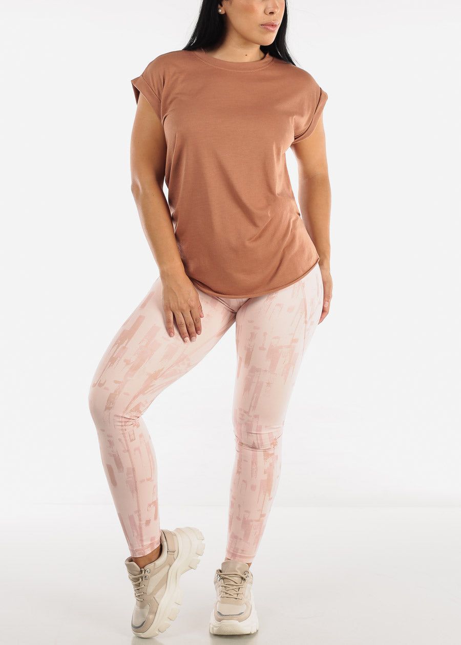 MONO B Activewear High Waisted Leggings Pink Printed sold by Moda product image thumbnail 2