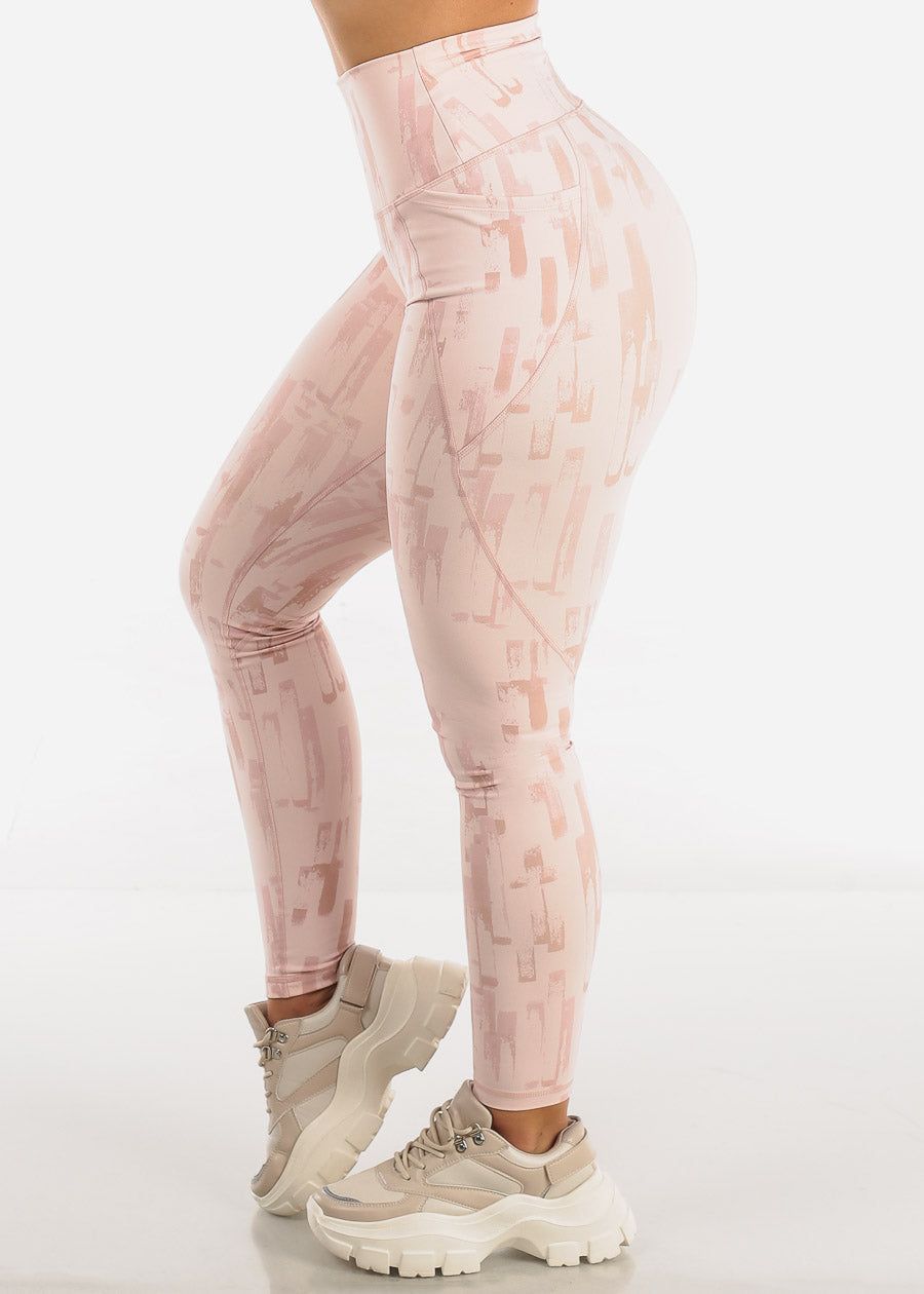 MONO B Activewear High Waisted Leggings Pink Printed sold by Moda product image thumbnail 3