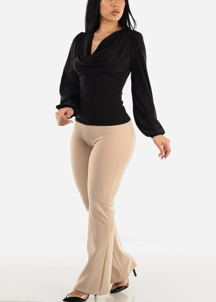 Black Long Sleeve Cowl Neck Dressy Blouse sold by Moda product image thumbnail 2