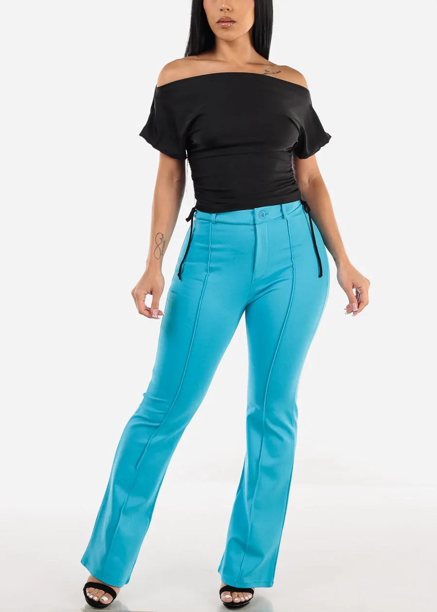 Short Sleeve Black Top w Adjustable Drawstring Sides sold by Moda product image thumbnail 2