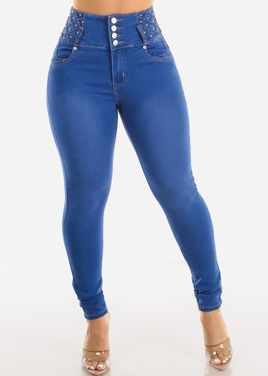 Super High Waisted Butt Lifting Indigo Skinny Jeans sold by Moda product image thumbnail 3