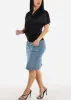 Button Up High Waisted Light Denim Pencil Skirt sold by Moda