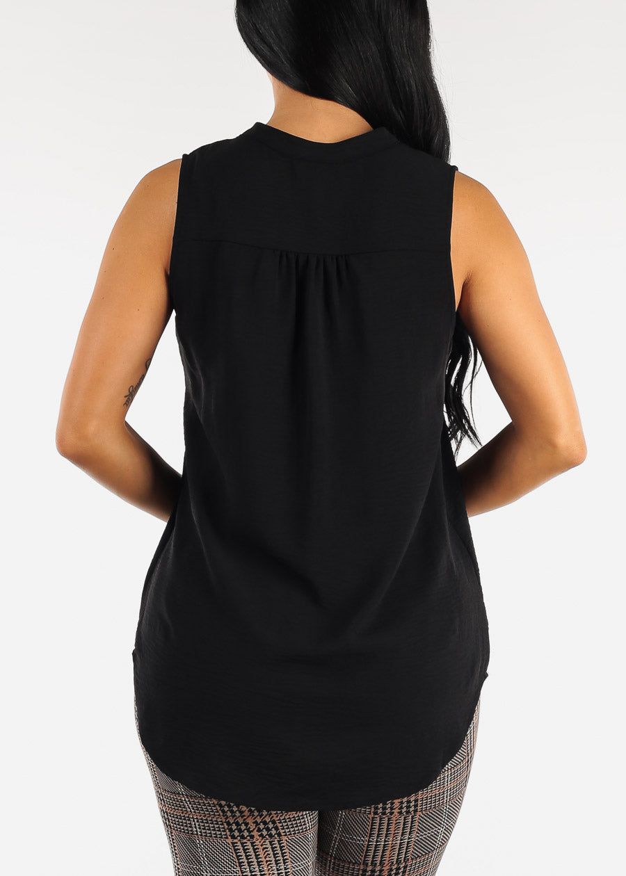 Black Sleeveless Loose Hi Low Tunic sold by Moda product image thumbnail 4