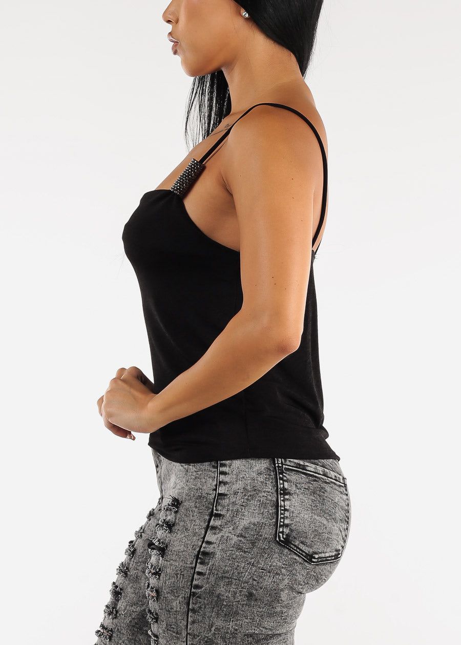 Slinky Stretchy Cami Top with Rhinestone Detail Black sold by Moda product image thumbnail 3