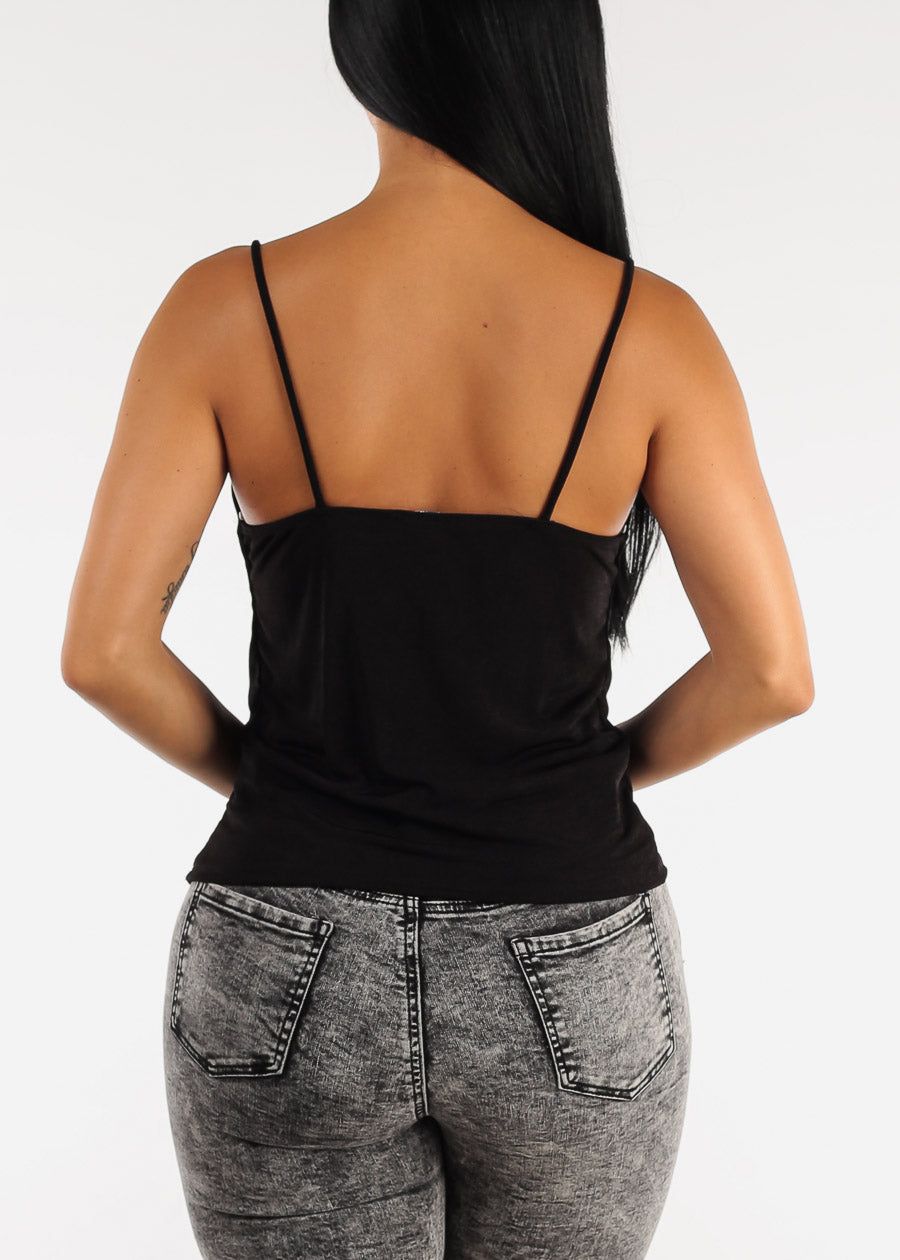 Slinky Stretchy Cami Top with Rhinestone Detail Black sold by Moda product image thumbnail 4